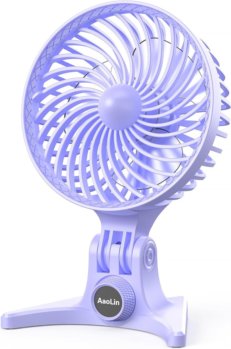 AaoLin USB Desk Fan, Small Fans with CVT Variable Speeds, Strong Cooling Airflow, Quiet Portable, Desktop Mini Personal Table Fan for Room, Home, Office, Bedroom, Purple - Image 1